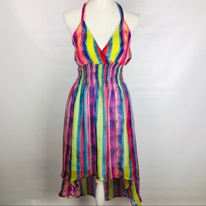 BLACK POINT | Colorful Halter Dress colorful